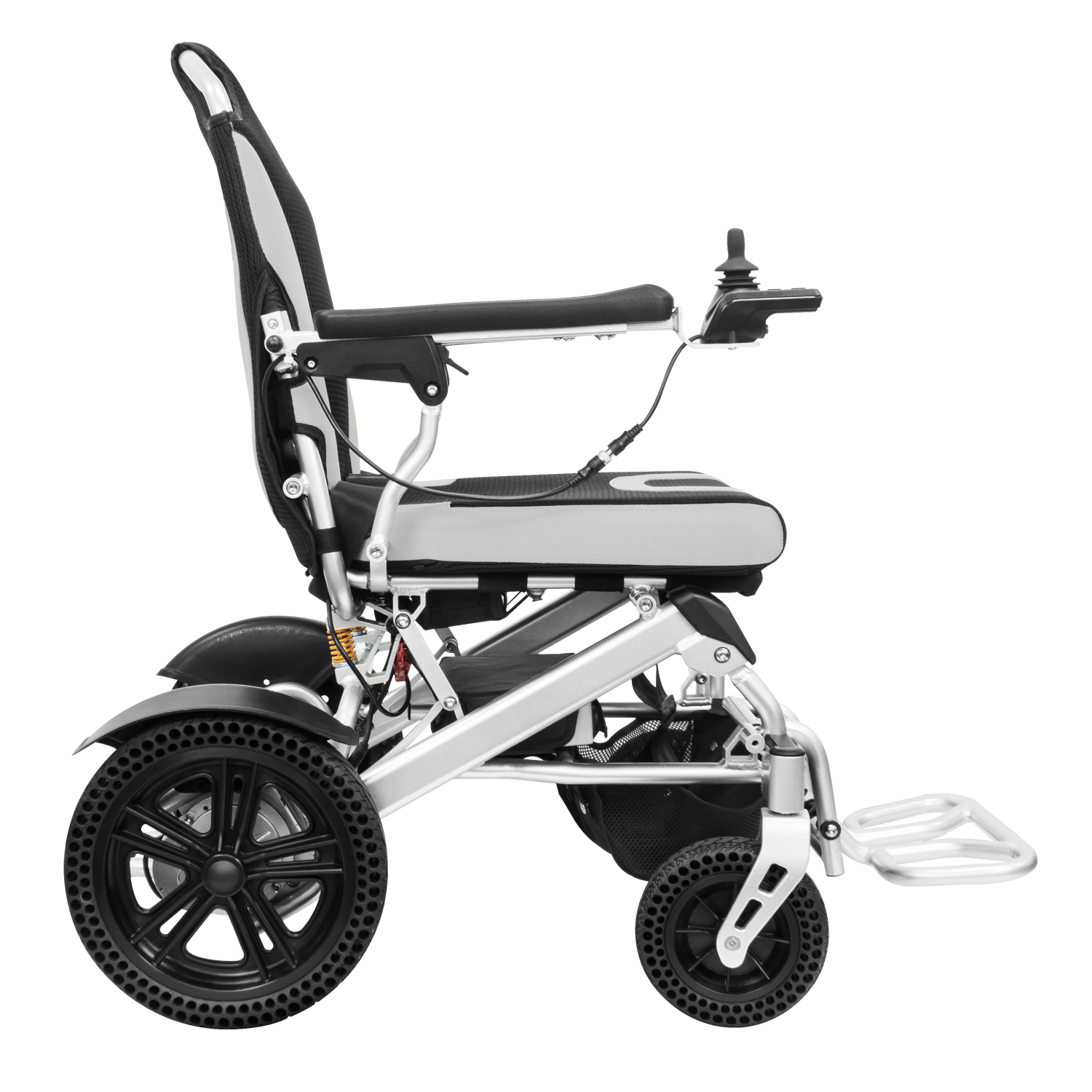 Folding Electric Wheelchair Hooki Tech POP Fold & Go Silver Edition