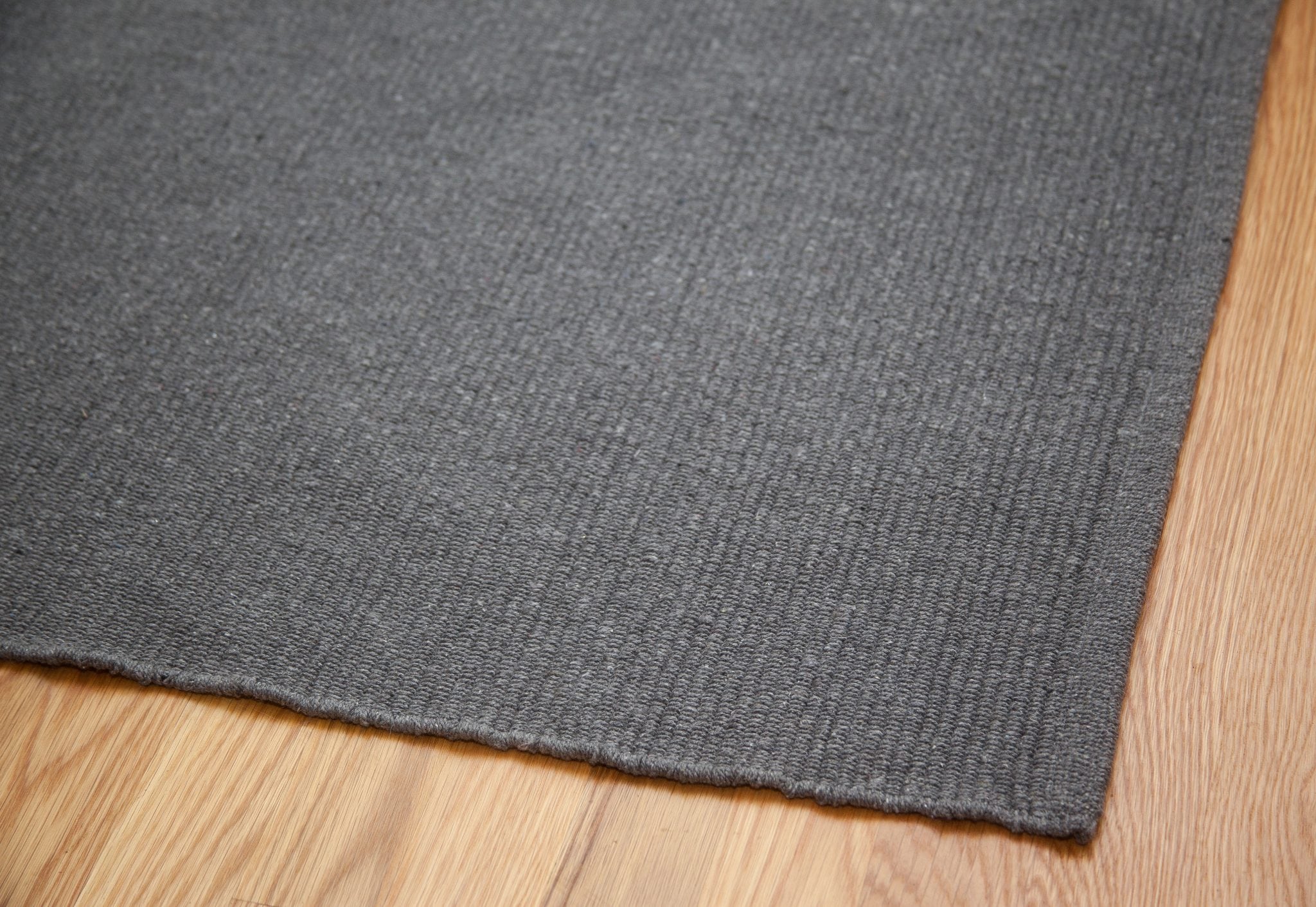 Solid Grey Flatweave Eco Cotton Rug Hook & Loom