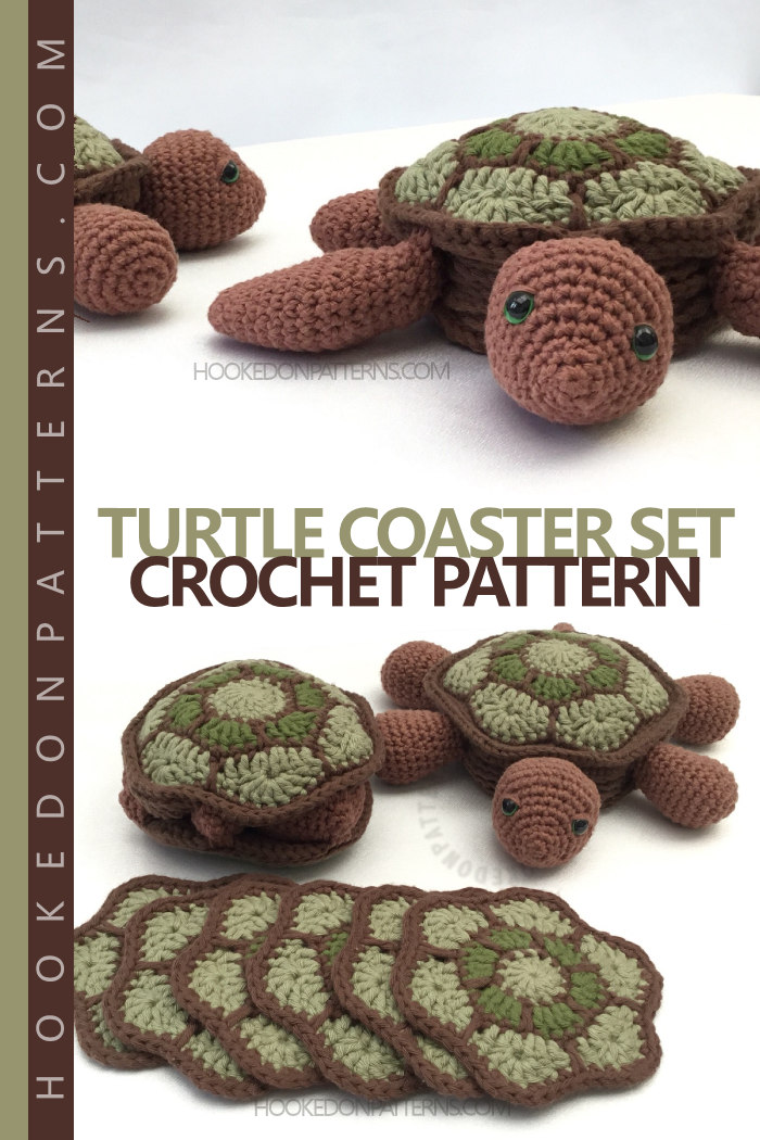 Crochet Turtle Pattern Coasters Hooked On Patterns