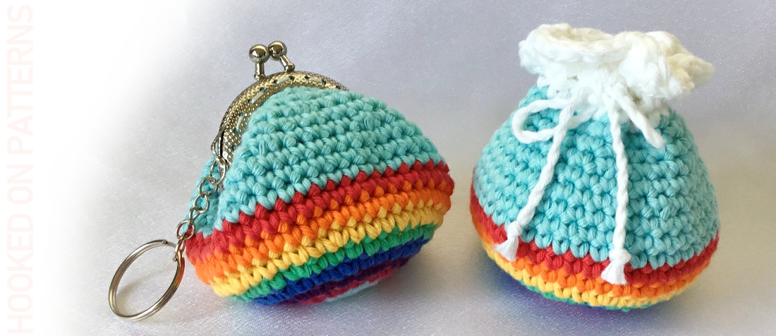 Craft a coin purse with a snapping metal frame with this free crochet pattern. Free Rainbow Purse Pouch Crochet Pattern Hooked On Patterns