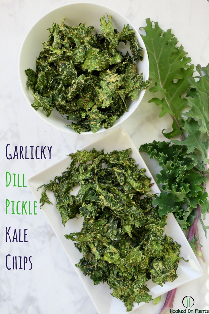Garlicky Dill Pickle Kale Chips
