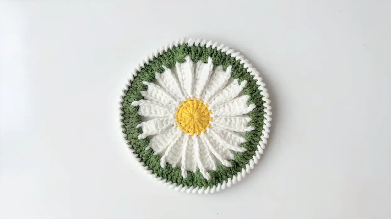 Crochet Daisy Coaster Free Pattern Hookok