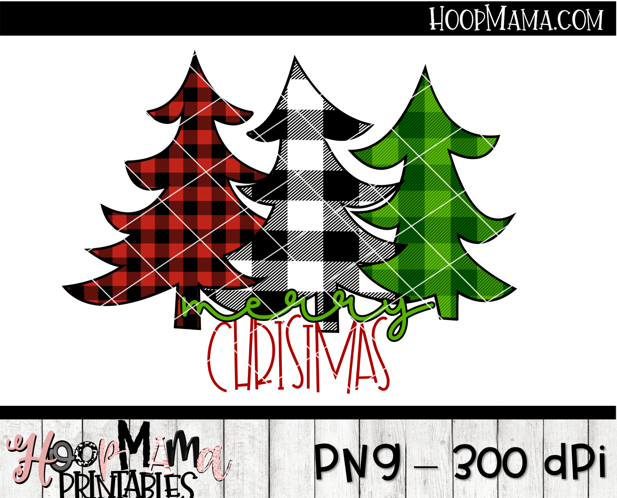 Merry Christmas - Color - Printable - DOWNLOAD - HoopMama