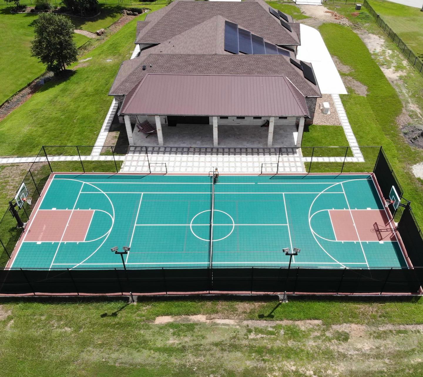 100’ x 46’ custom court Basketball Hoop Pros