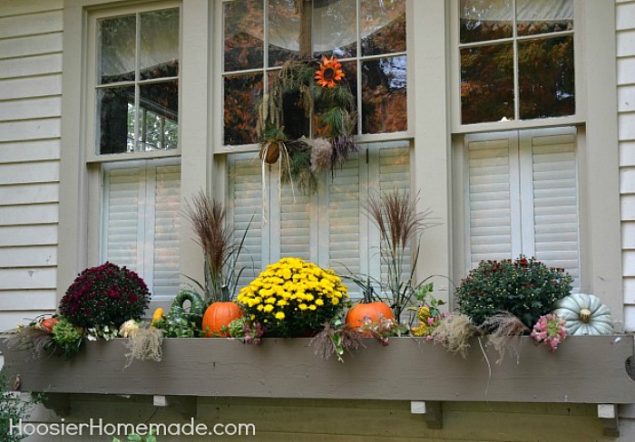 Fall Outdoor Decorating Window Boxes Hoosier Homemade