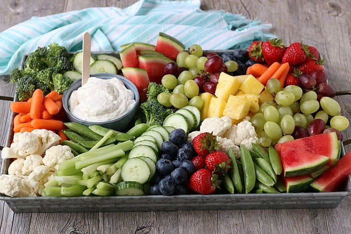Charcuterie Board with Fruit and Vegetables Hoosier Homemade