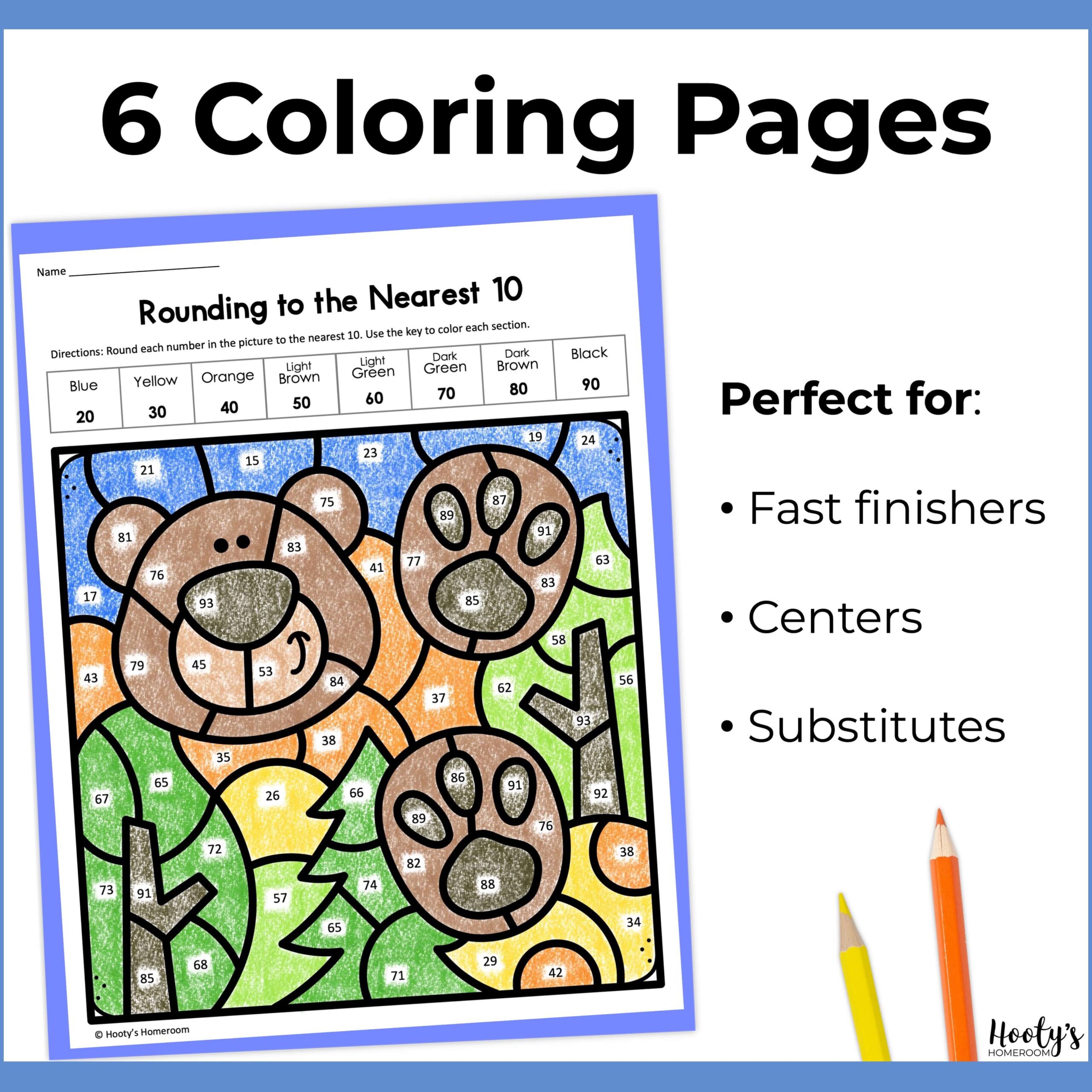 Rounding Color by Number - Hooty's Homeroom