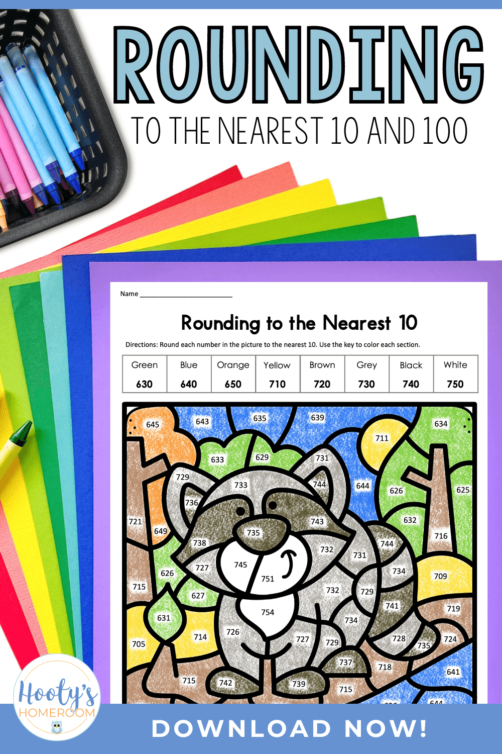Rounding Color by Number - Hooty's Homeroom