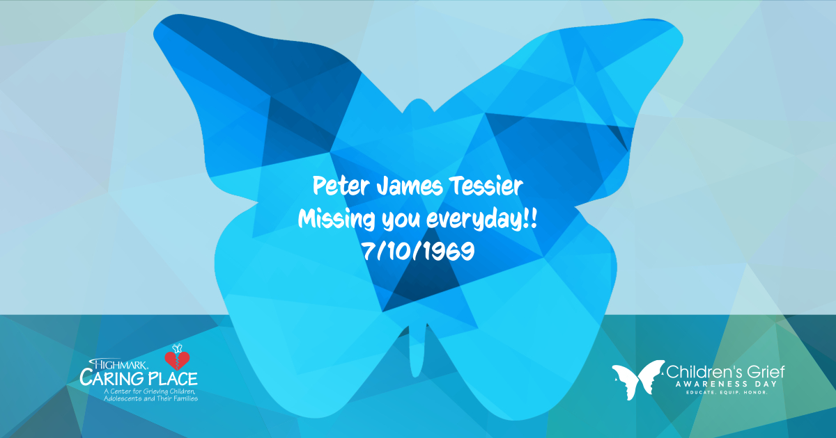 Butterfly dedicated to Peter James Tessier Illuminating HOPE