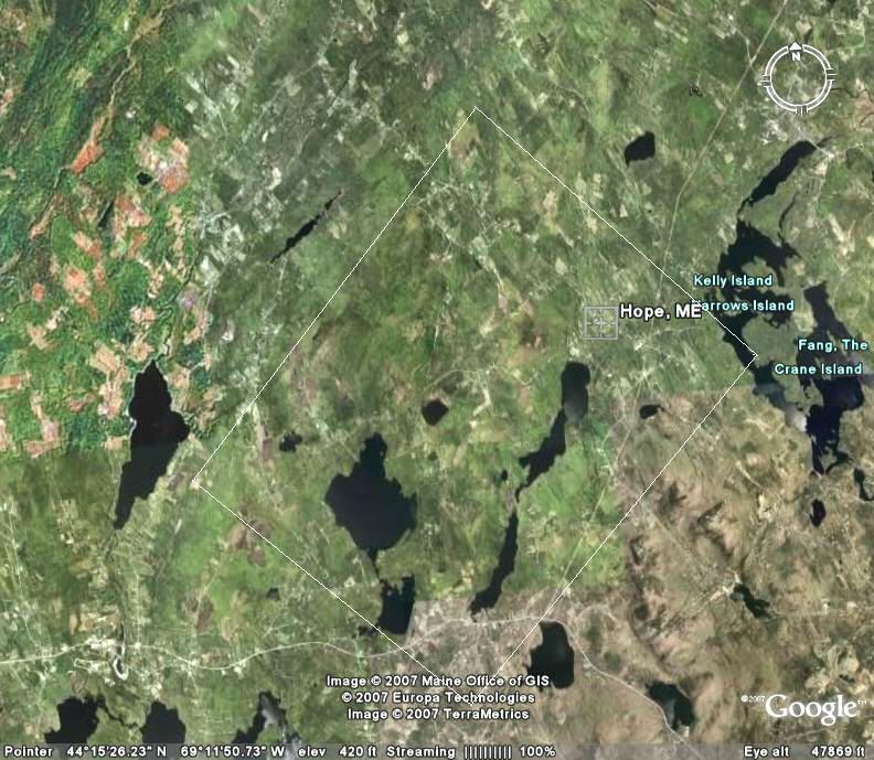 Maps and Satellite pictures of Hope Maine