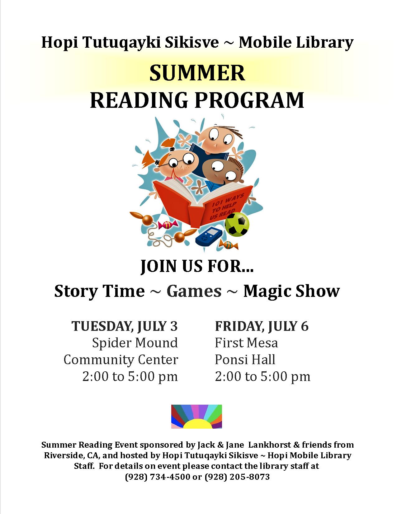 Hopi Summer Reading Program RestoringTouch
