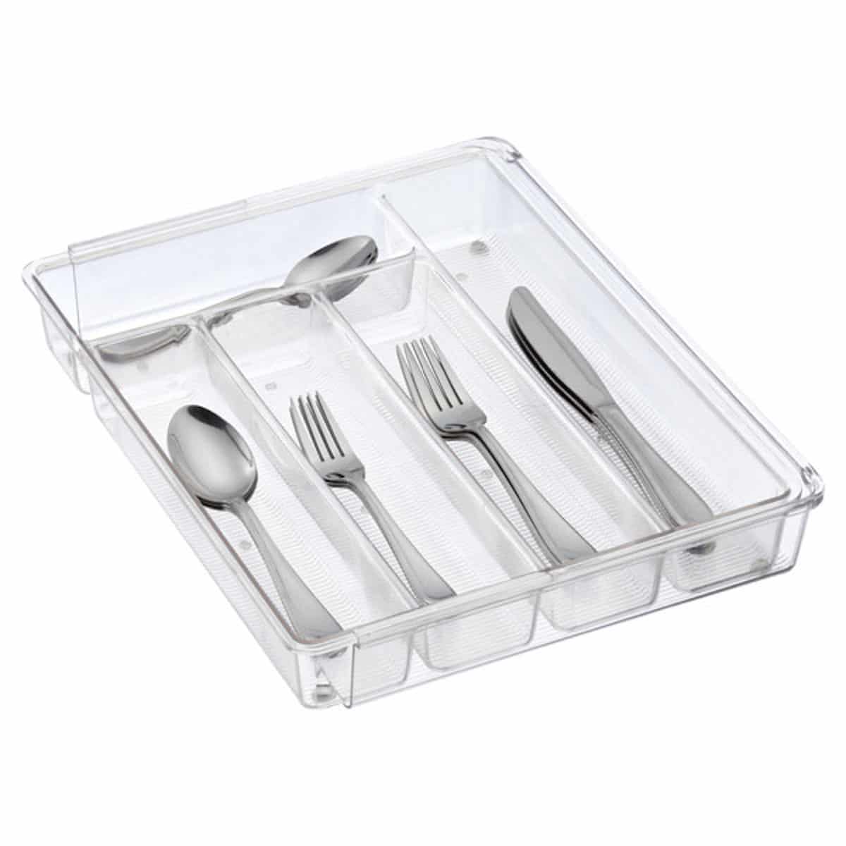 iDesign Linus Expandable Cutlery Organizer Horderly