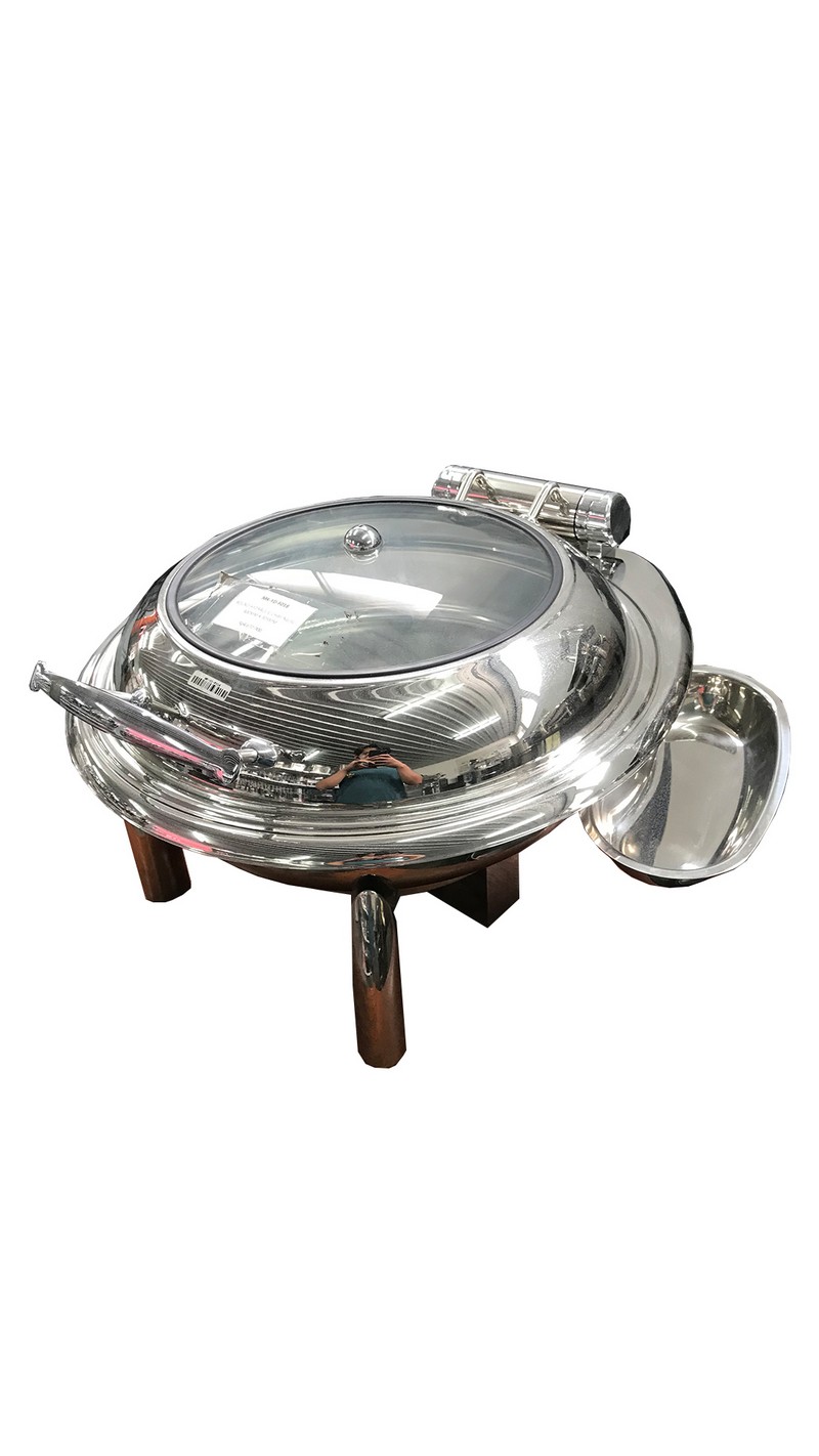 CHAFING DISH ROUND / TEMPAT PRASMANAN TEMPAT SAJI BULAT 6LT Mr. Kitchen