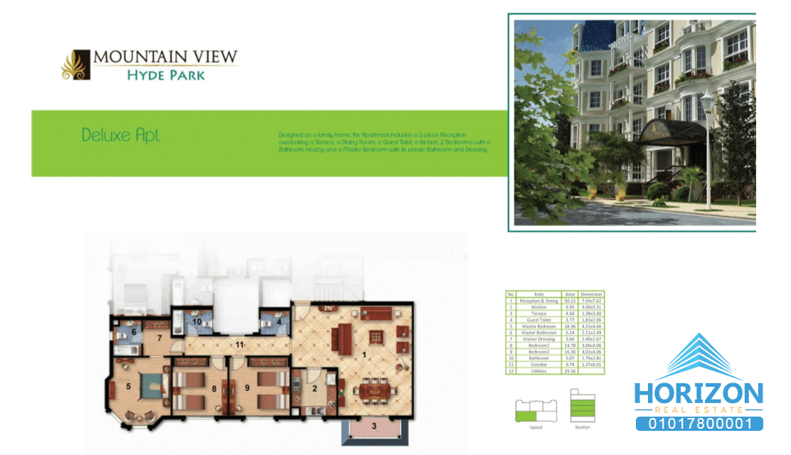 Apartment for sale in Mountain View Hyde Park New Cairo Horizon Estate