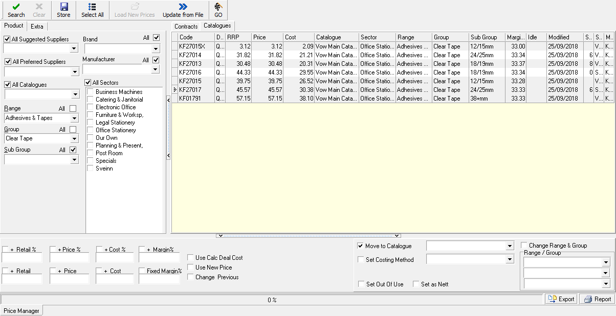Using Price Manager to Manage Items and Catalogues