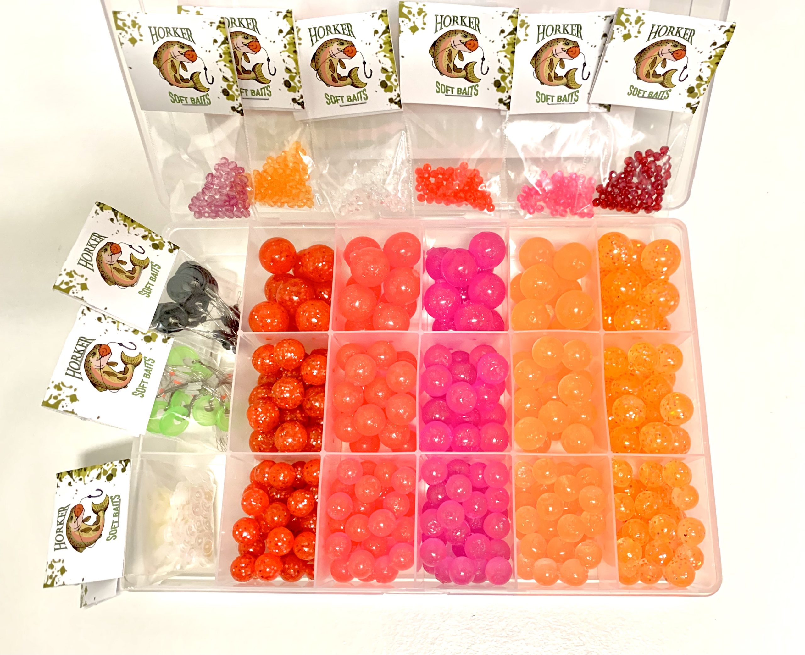 Monster Chomp Soft Beads Pro Pack Combo Box Horker Soft Baits