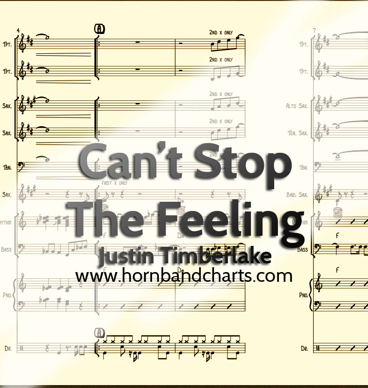can'tstopthefeeling Horn Band Charts