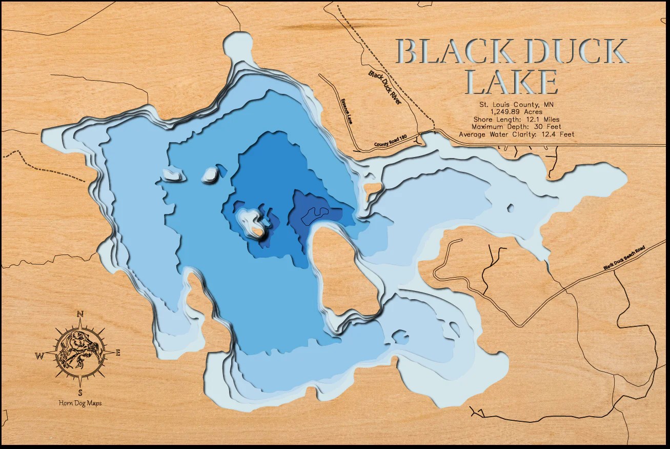 Black Duck Lake in St. Louis County, MN Horn Dog Maps