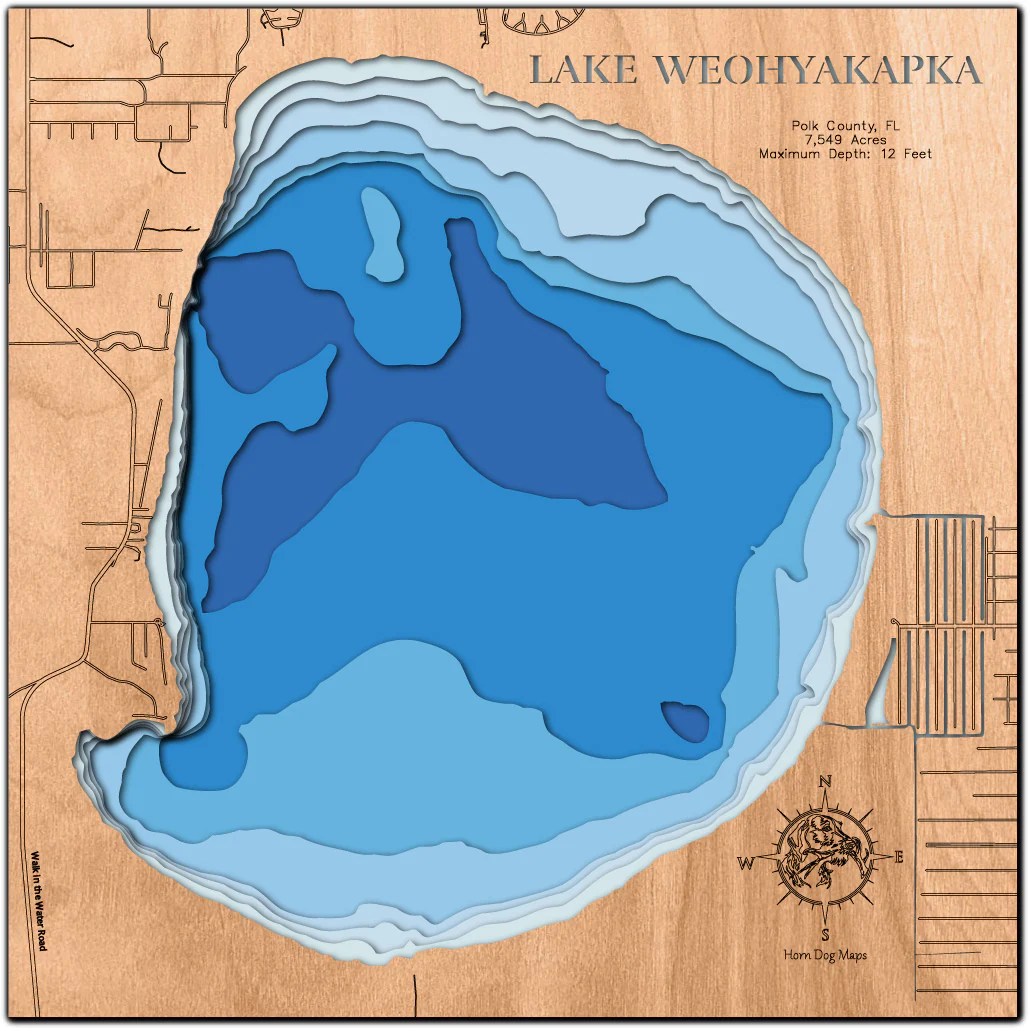 Lake Weohyakapka in Polk County, FL Horn Dog Maps