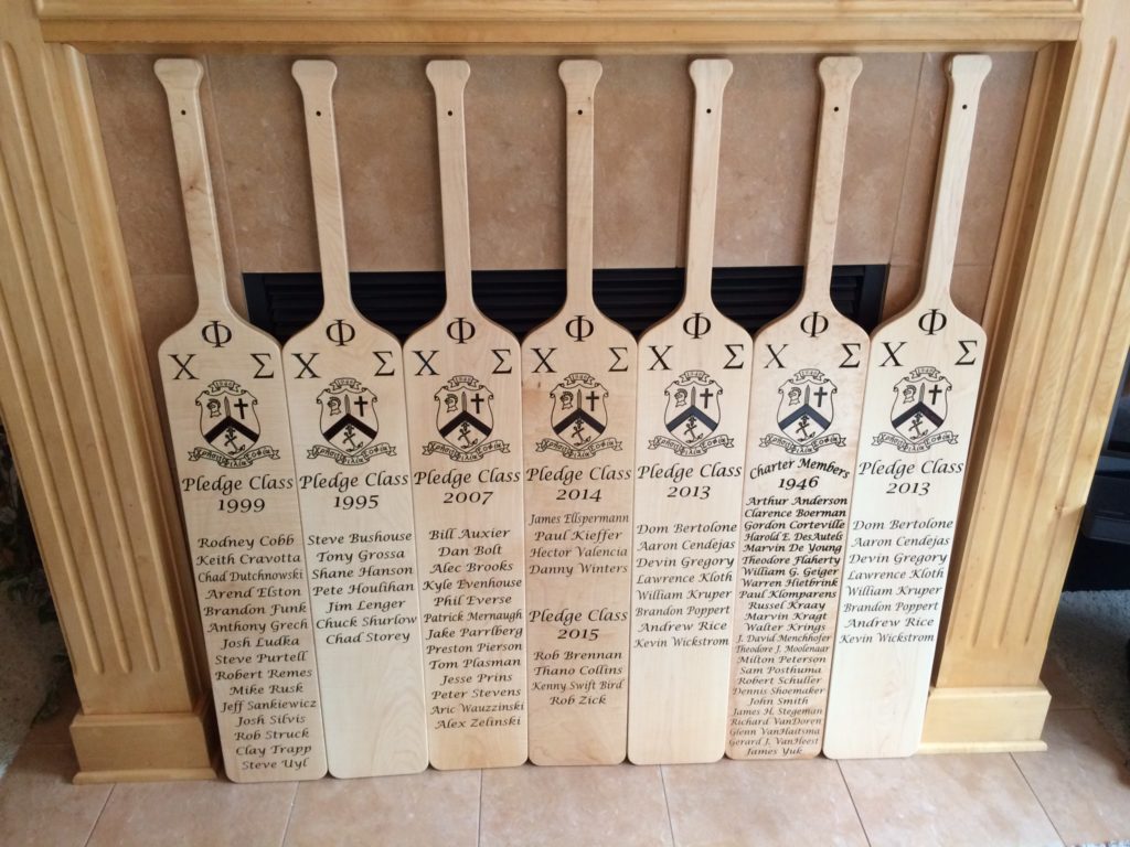 Fraternity Pledge Paddles Hornshaw Wood Works, LLC