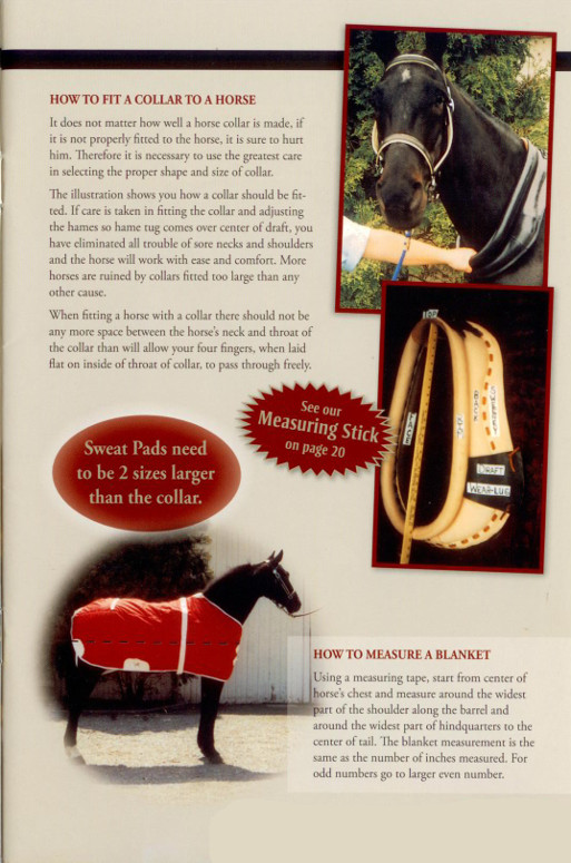 Horse Blankets, Pads, and Collar Measurement