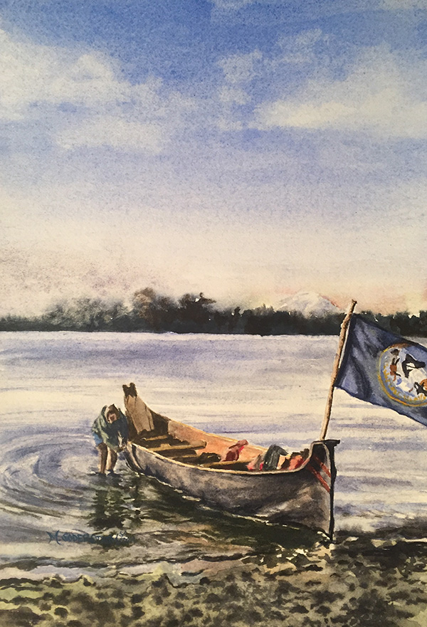 Final canoe Painting Artwork by Michele Soderstrom