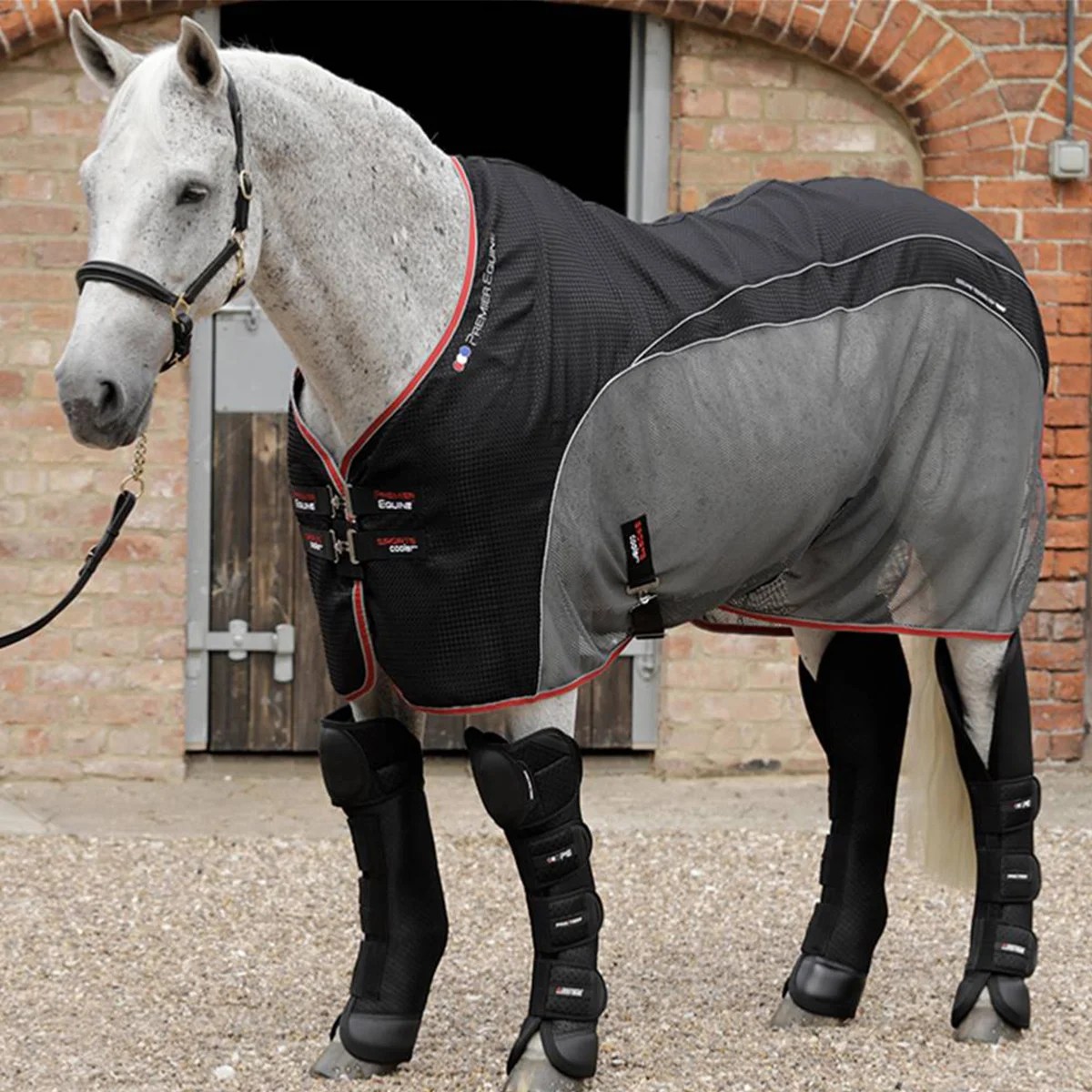 A sporty and highly breathable horse cooler rug. Horse Pride