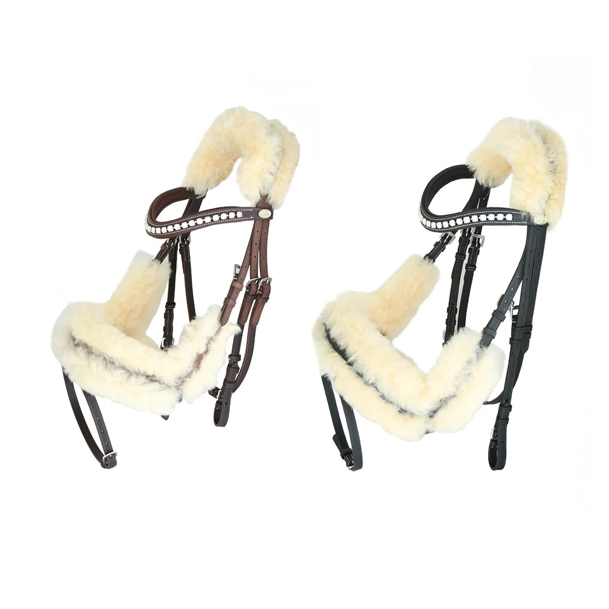 Leather Bridle Diamond Padded Horse Pride