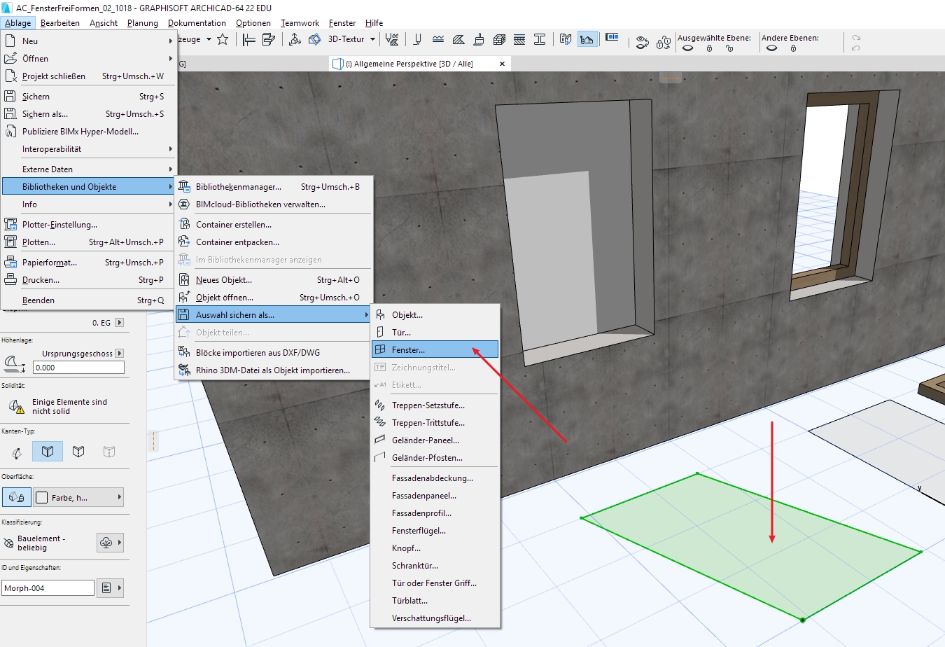 ARCHICAD BIM Freie Fenster Formen Horst Sondermann