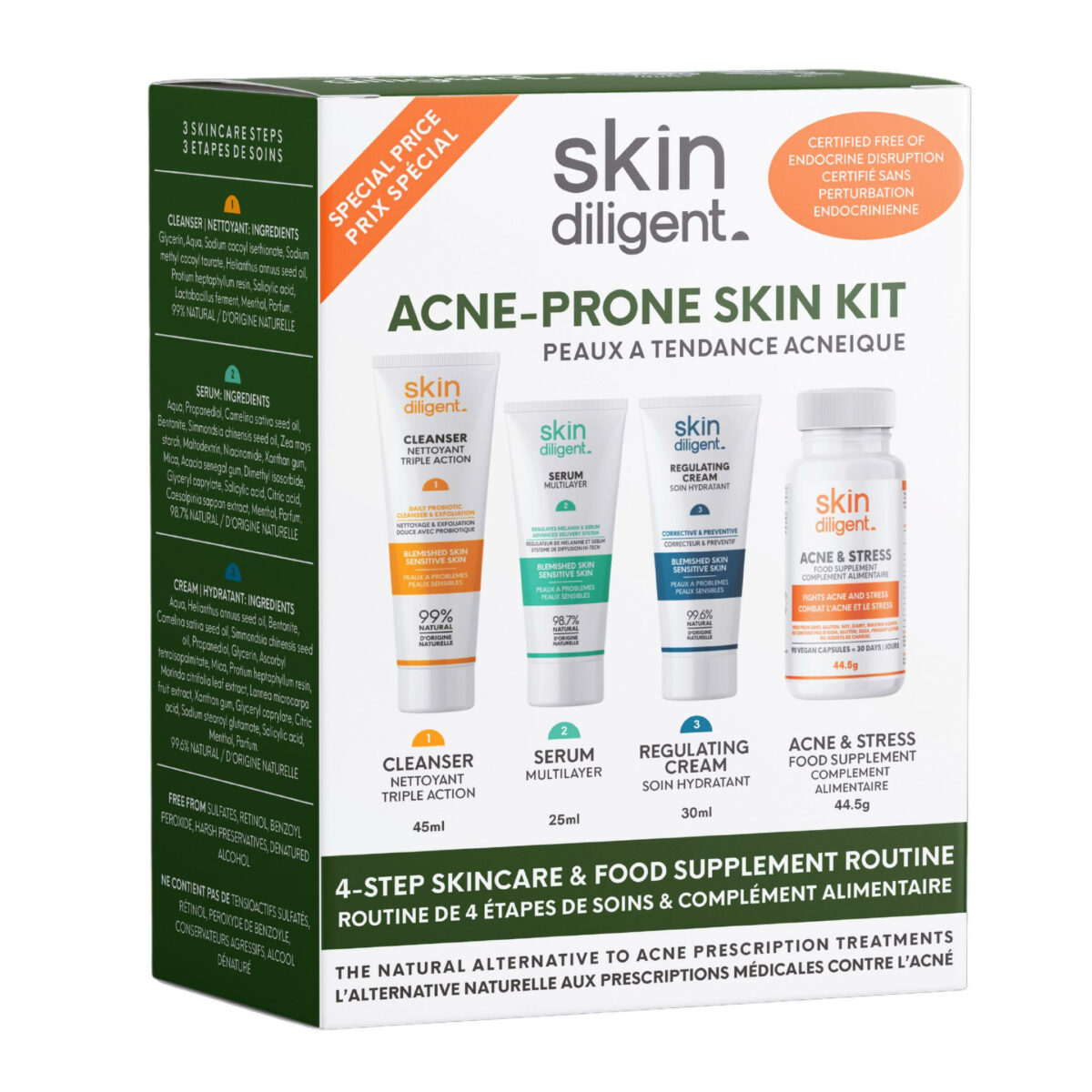 Kit AcneProne Skin Routine antiacné HORTENSE
