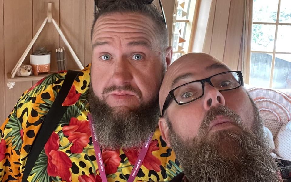 Chris &amp; JJ posing at an RHS show