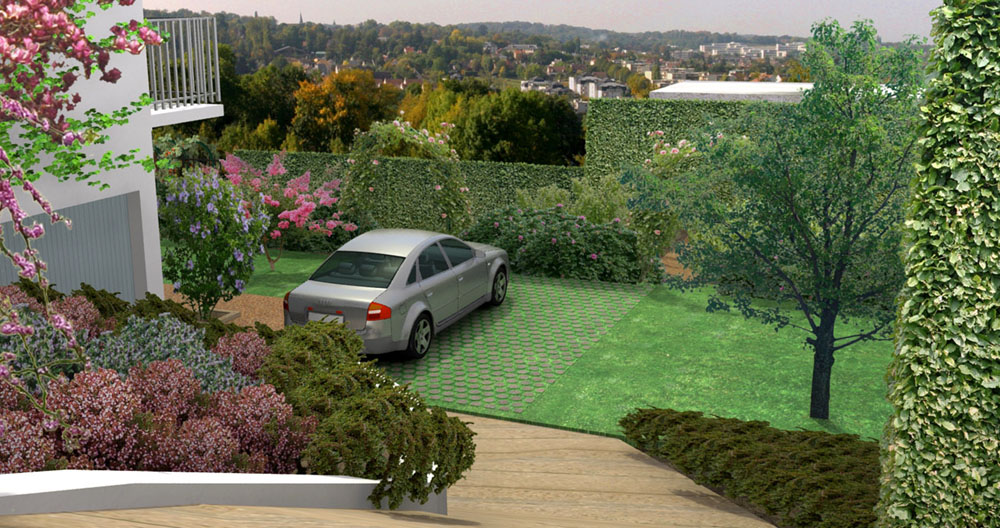 Zone parking dans jardin
