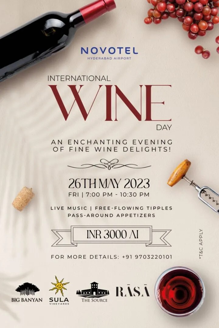 Join the International Wine Day Celebration at Novotel Hyderabad