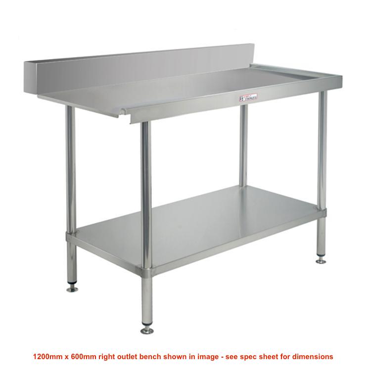 Simply Stainless Dishwasher Outlet Bench Right 1650x600mm Hospitality