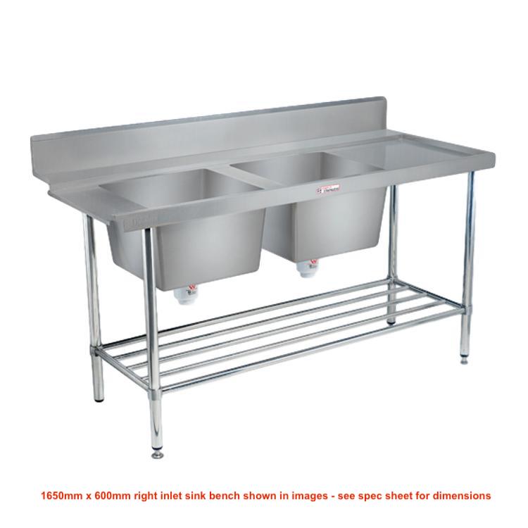 Simply Stainless Dishwasher Inlet Right 1800x700mm Double Sink Piped