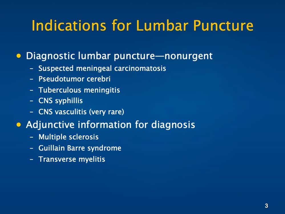 LUMBAR PUNCTURE COURSE Hospital Procedures Consultants