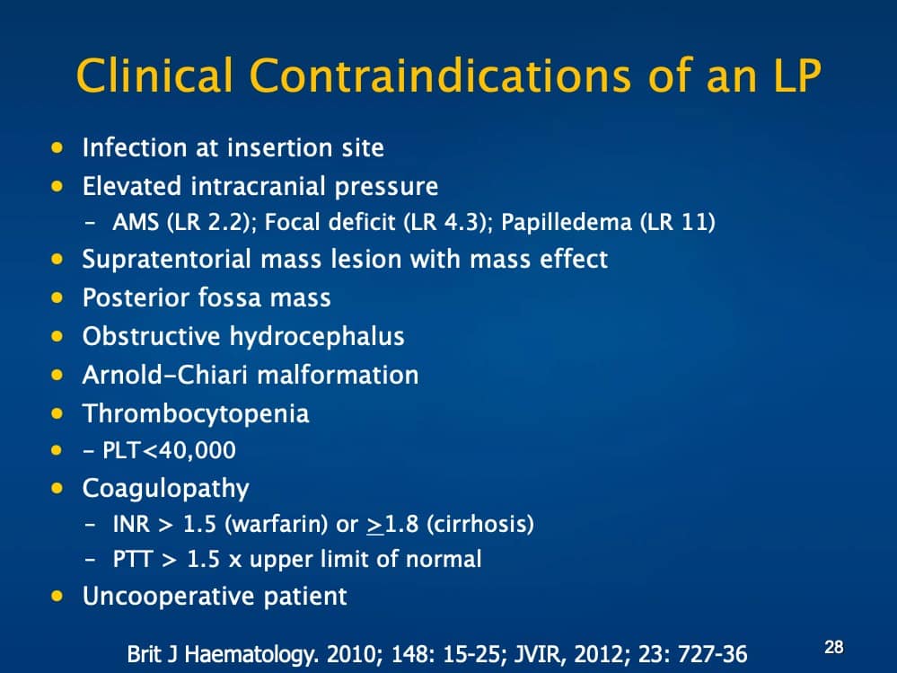 LUMBAR PUNCTURE COURSE Hospital Procedures Consultants