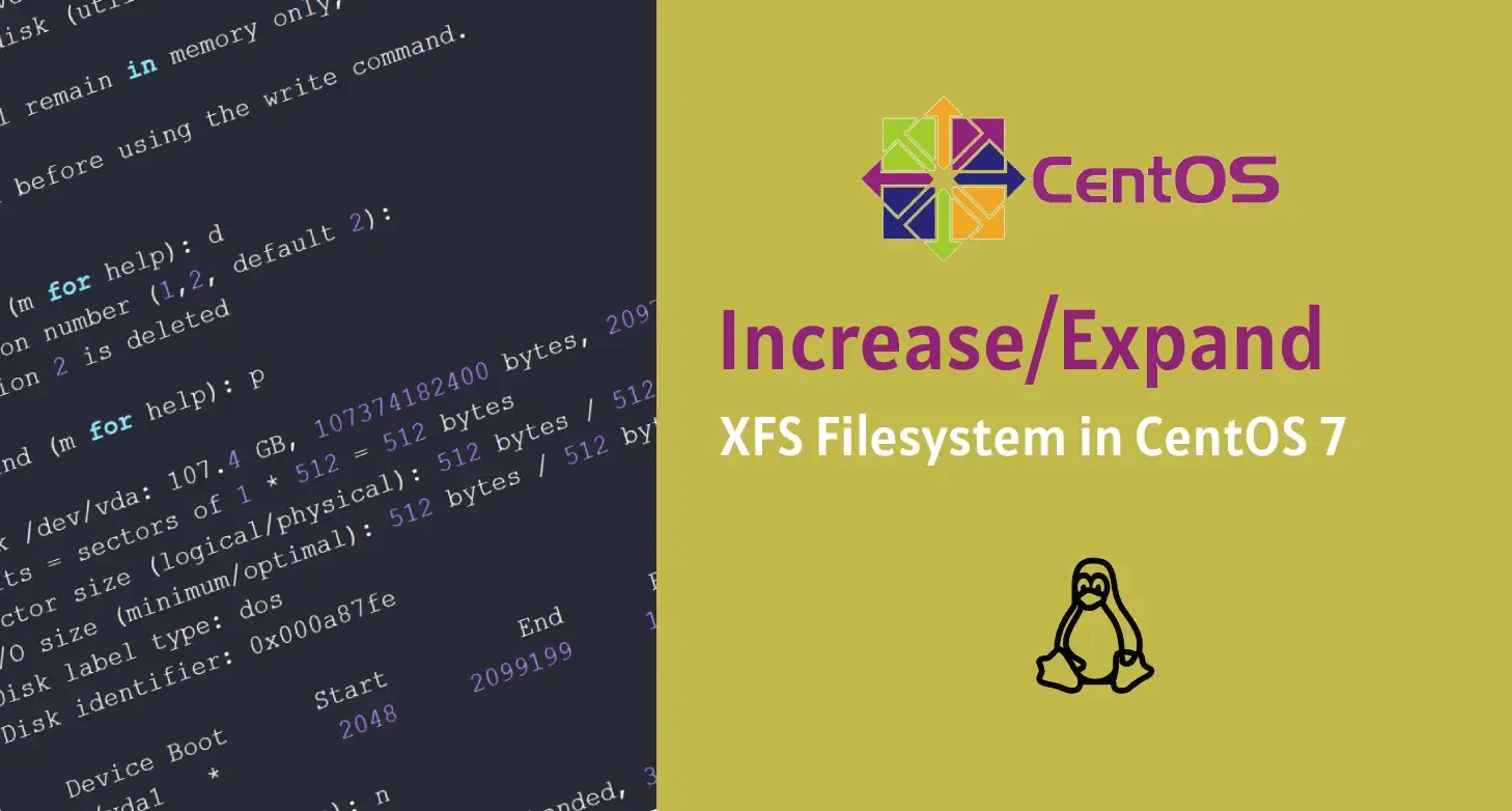 Increase/Expand XFS Filesystem in CentOS 7 Hossam Elshahawi