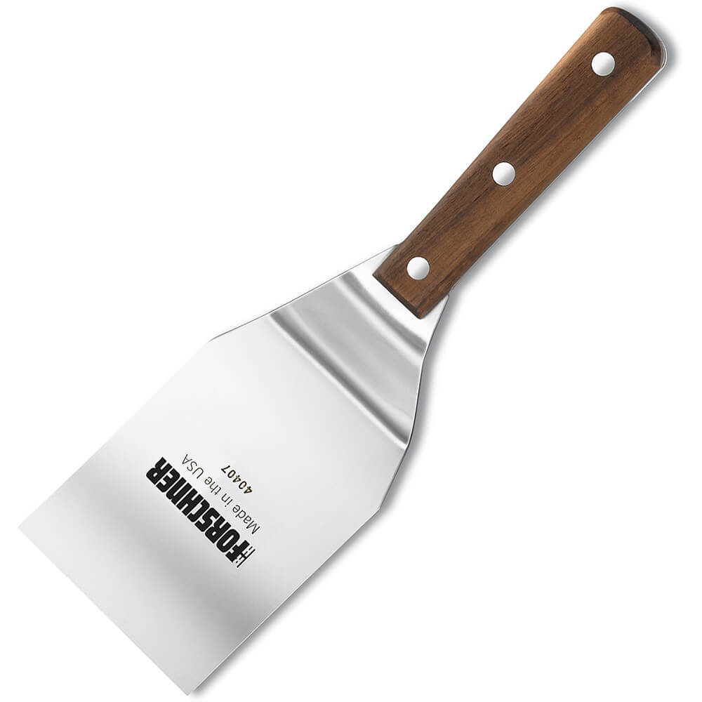 Victorinox 4" x 5" Hamburger Turner Spatula, Stiff, Walnut Wood Handle
