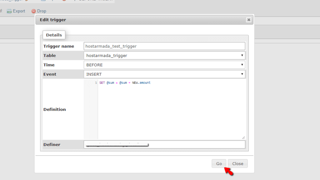 Understanding and adding MySQL Triggers in phpMyAdmin HostArmada