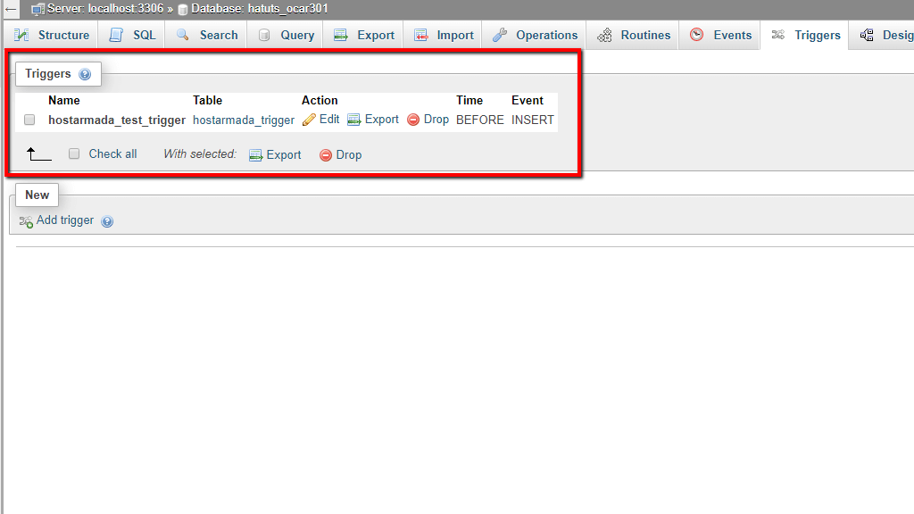 Understanding and adding MySQL Triggers in phpMyAdmin HostArmada