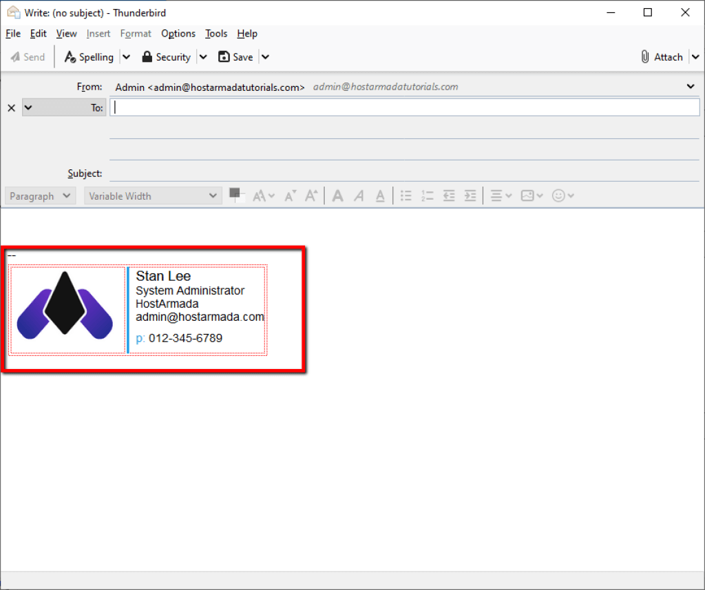 Setting up an Email Signature in Thunderbird HostArmada