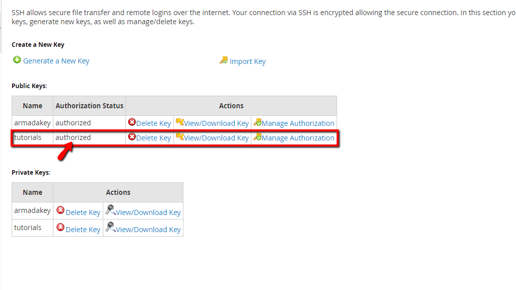 Managing SSH keys and SSH Password Authorization in WHM HostArmada