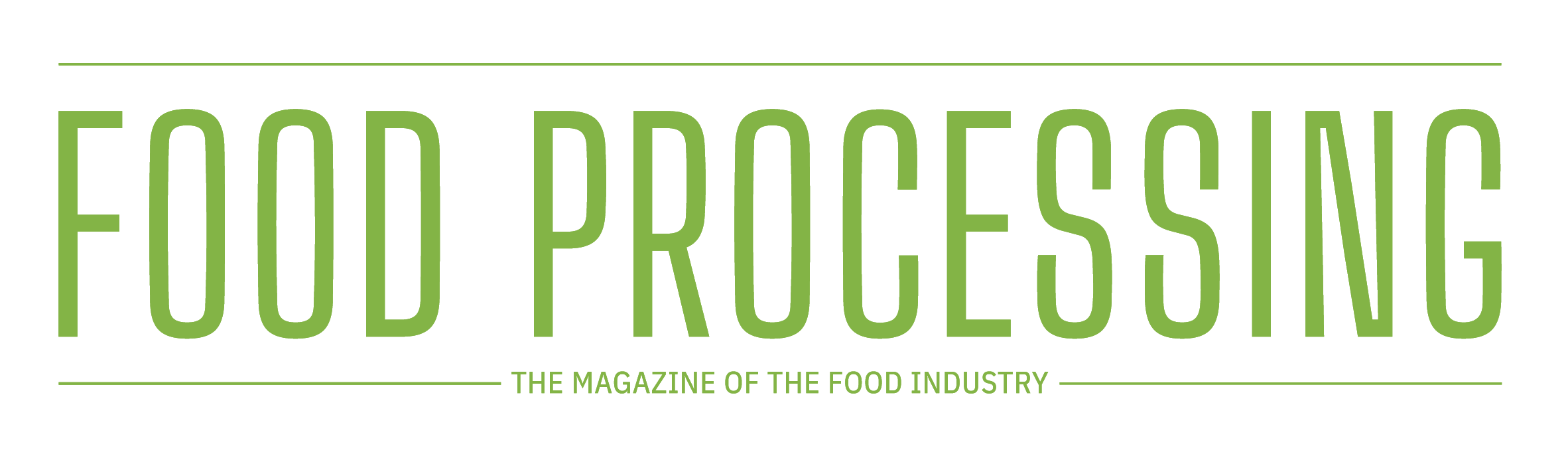 Green Text Food Processing on white background