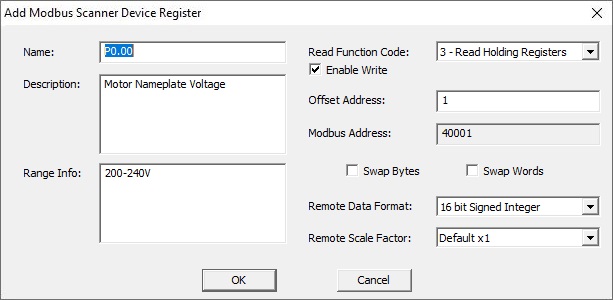 Modbus I/O Scanner Configuration