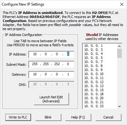 Select PLC Connection
