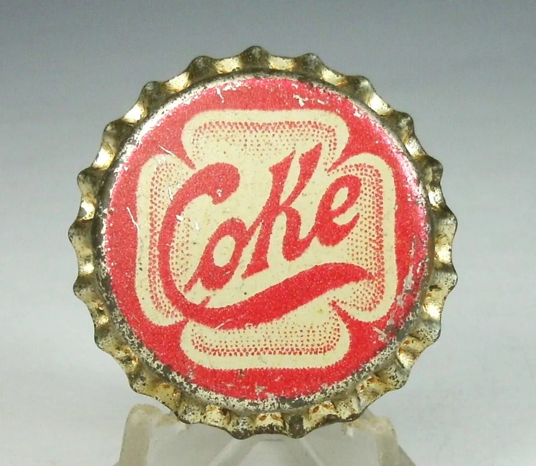 d Vtg Early Coca Cola? COKE CORK LINED SODA POP BOTTLE CAP Red White