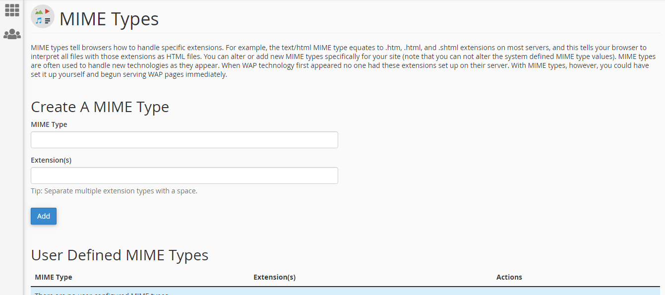 Tips to configure custom MIME types in cPanel  Hosting Forum
