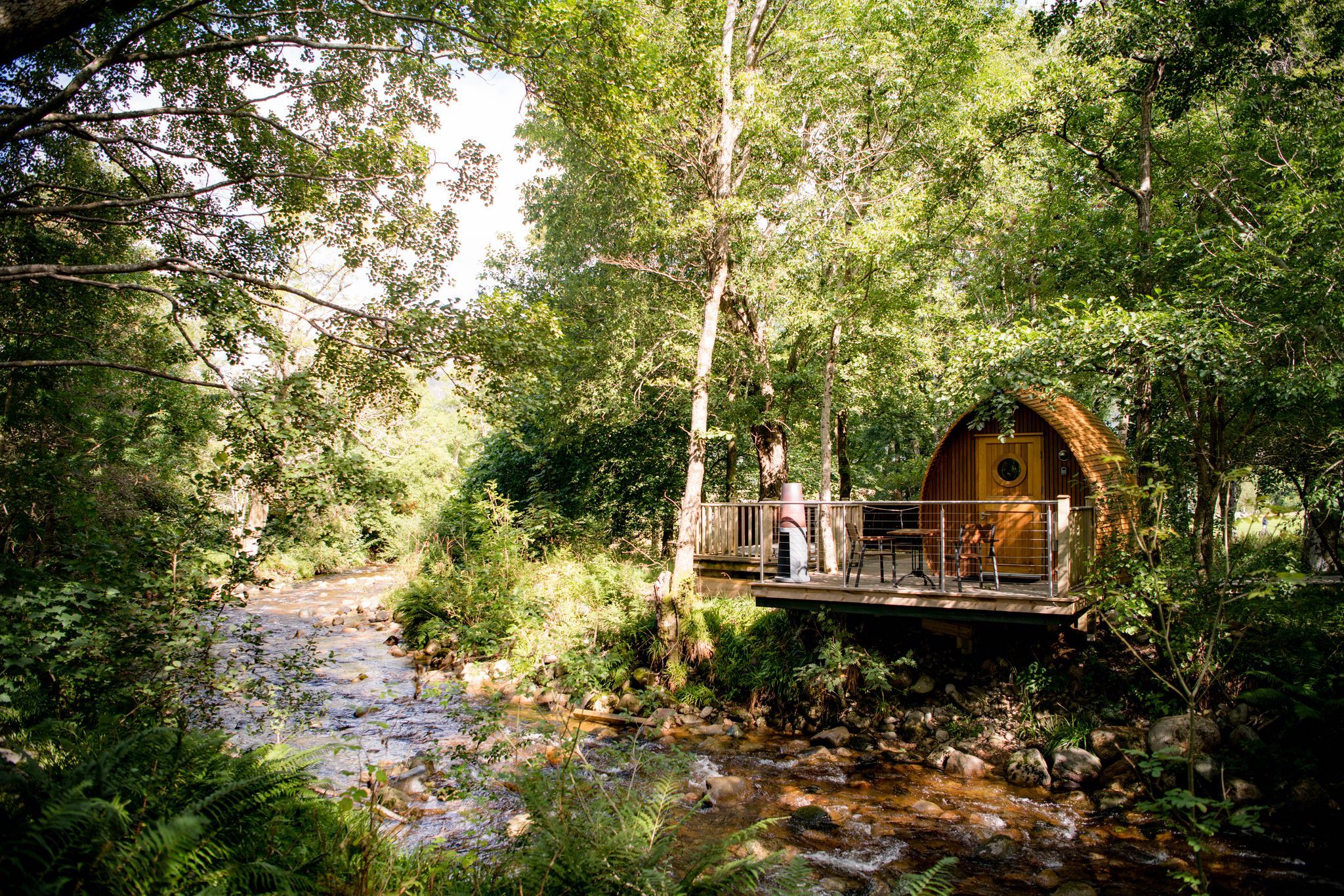 RiverBeds unique luxury wee lodges with hot tub for two and the dog