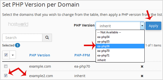 How to Set the PHP Version per Domain, Using cPanel? Hostworld